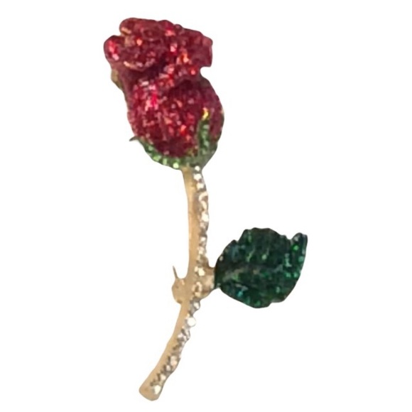 None Jewelry - NEW CRYSTAL RHINESTONE Rose Brooch